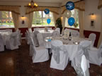 Pyewipe Inn, White Chair Cover Silver Organza Sash